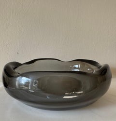 Heavy Swedish glass bowl/ vide-poche