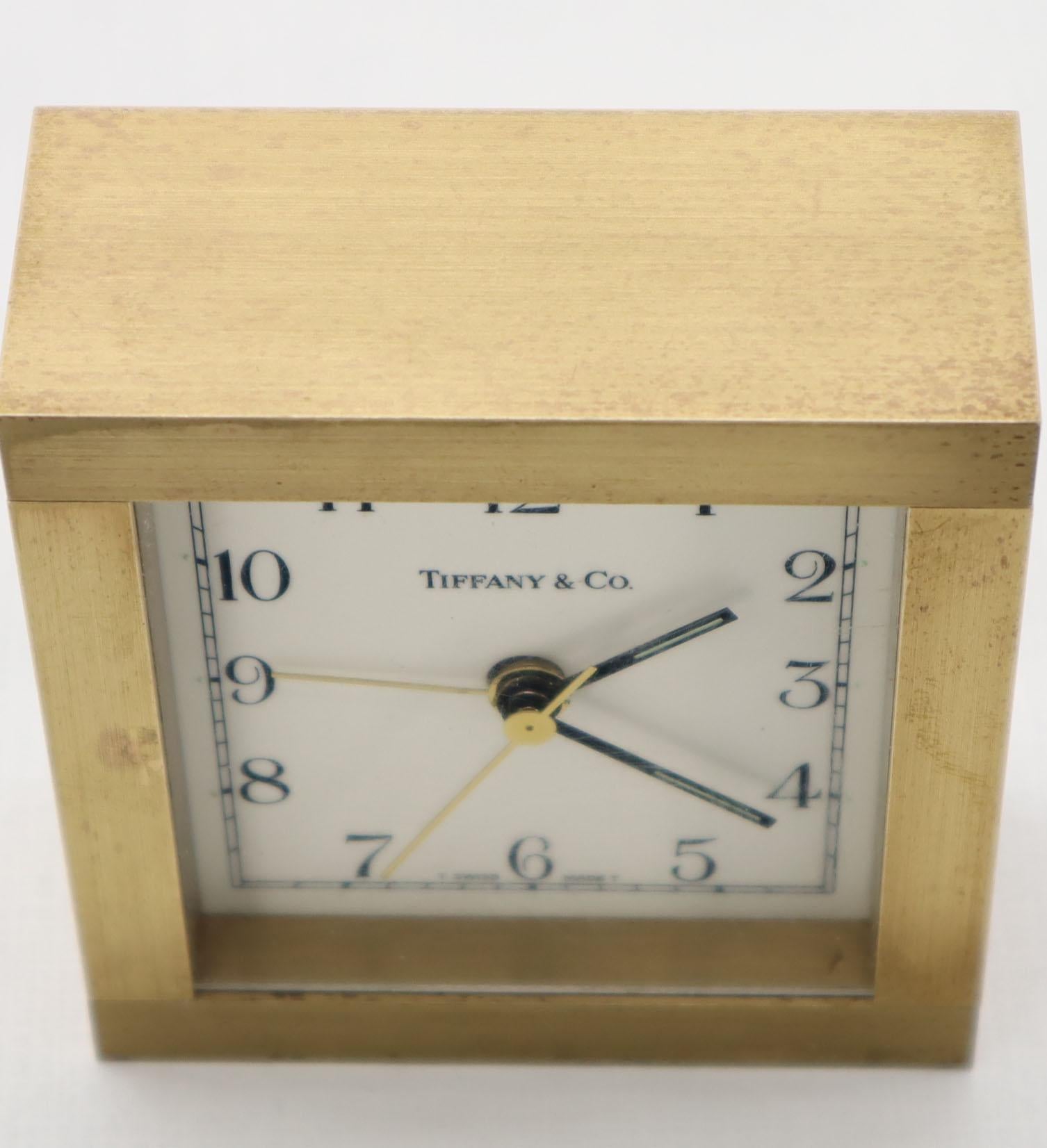 tiffany brass clock