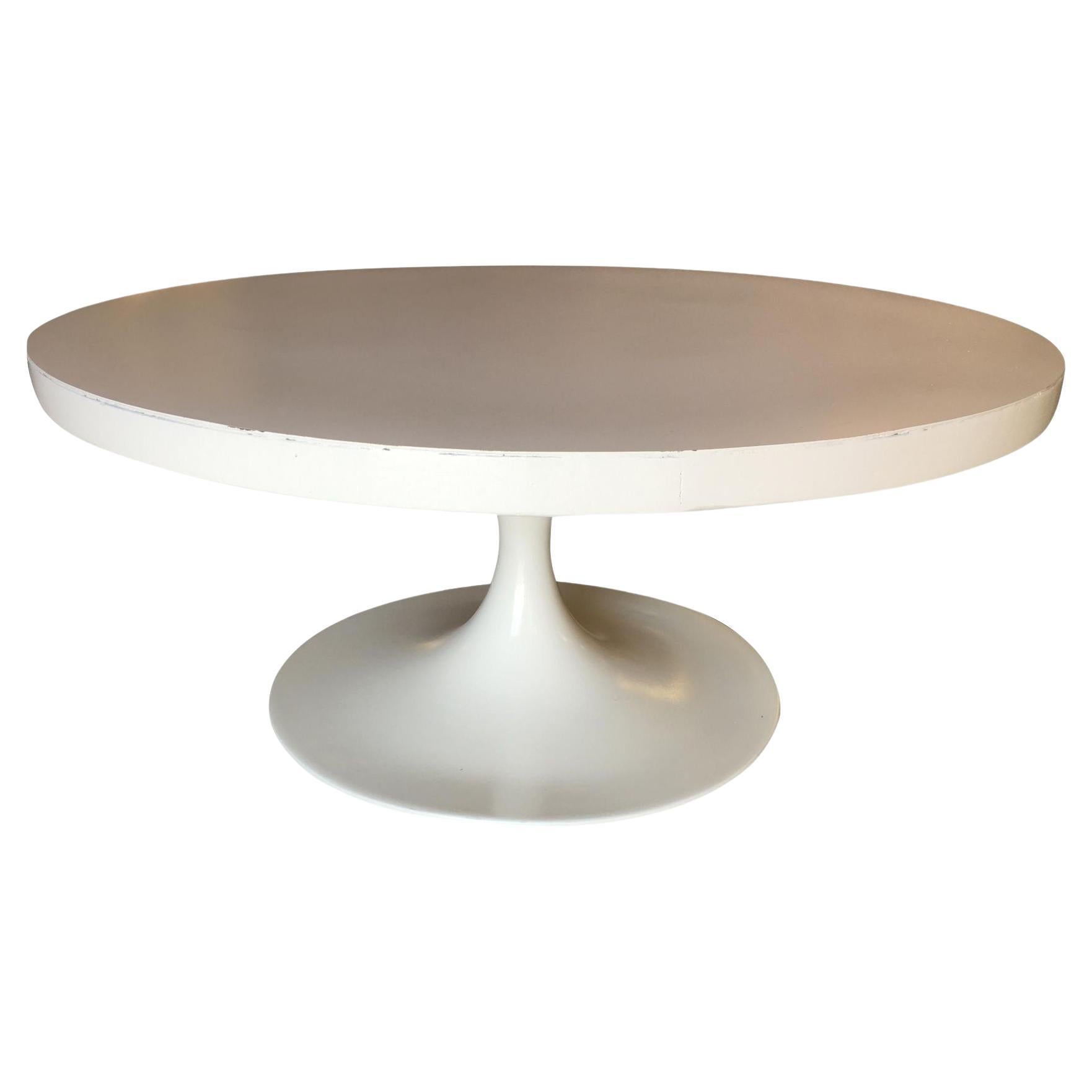 36" Inch Heavy Top Tulip Coffee Table in the Style of Eero Saarinen for Knoll For Sale