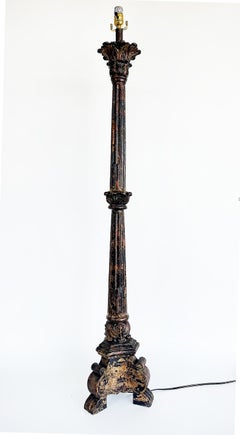 Heavy Traditional Spanish Colonial Revival Style Floor Lamps, Pair