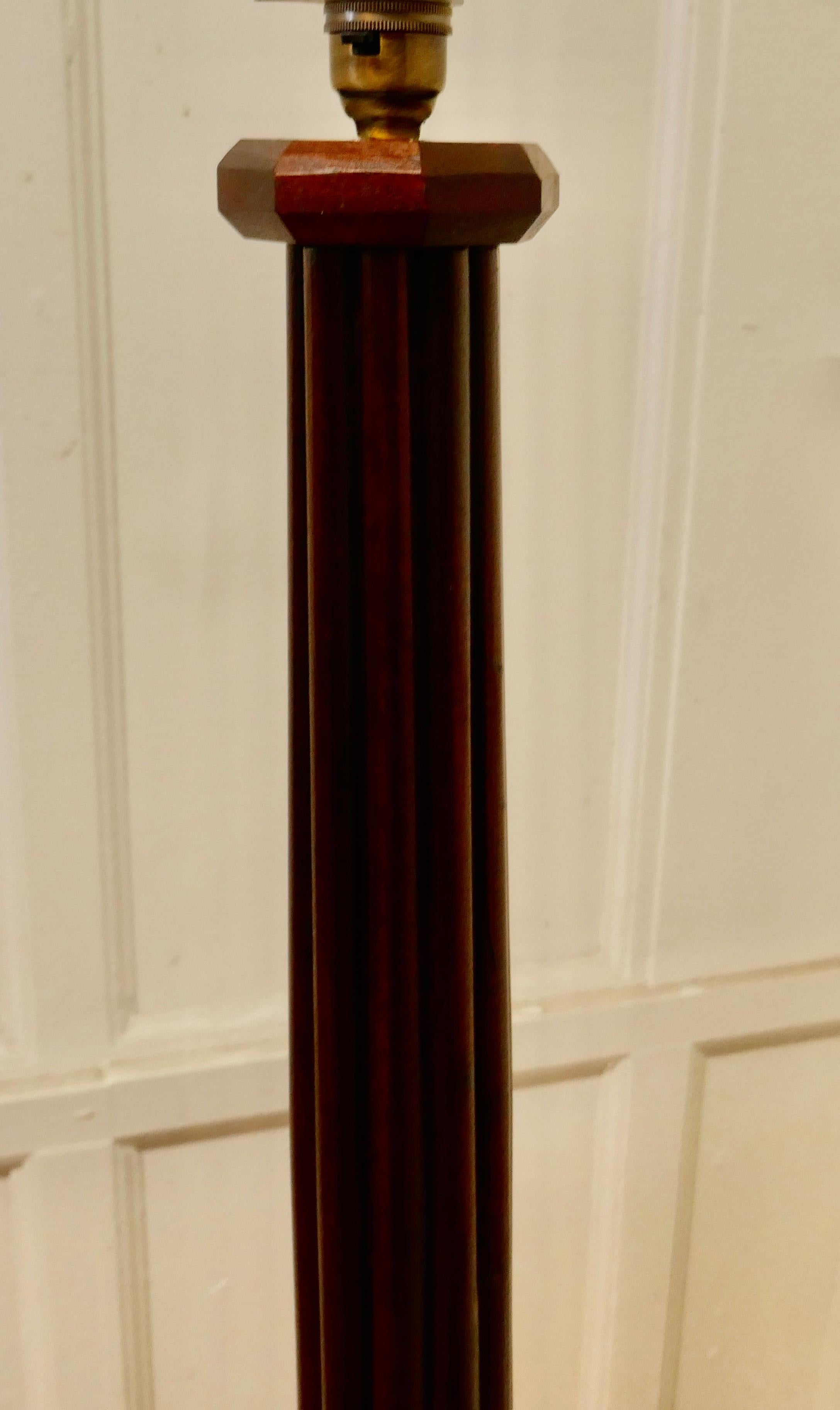 Adam Style Heavy Turned Mahogany Floor Standing or Standard Lamp For Sale
