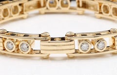 Heavy Very Impressive 3.35 Ct Natural VS Diamond 14K Solid Yellow Gold Bracelet