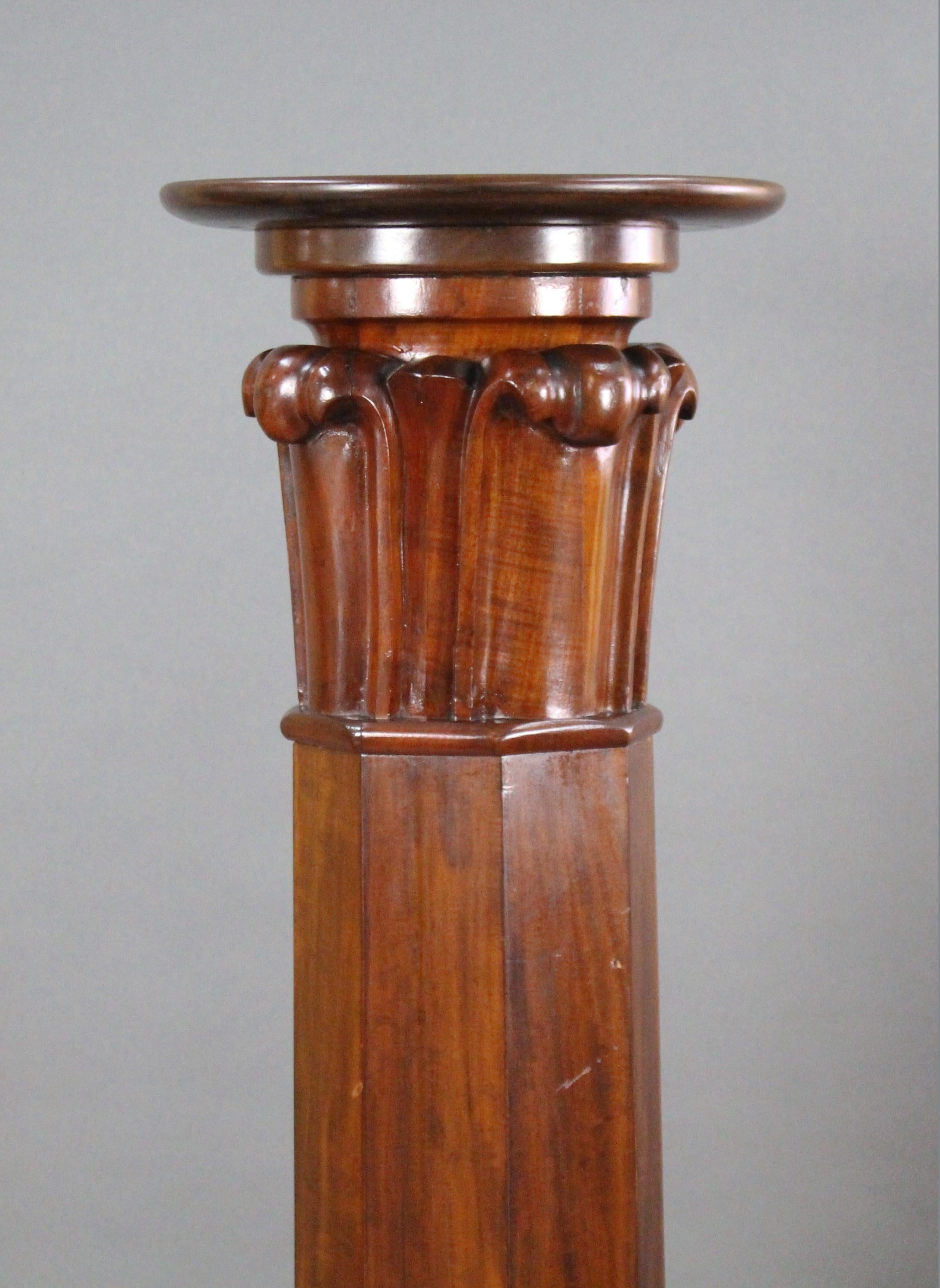 Heavy Victorian Carved Mahogany Pedestal 1