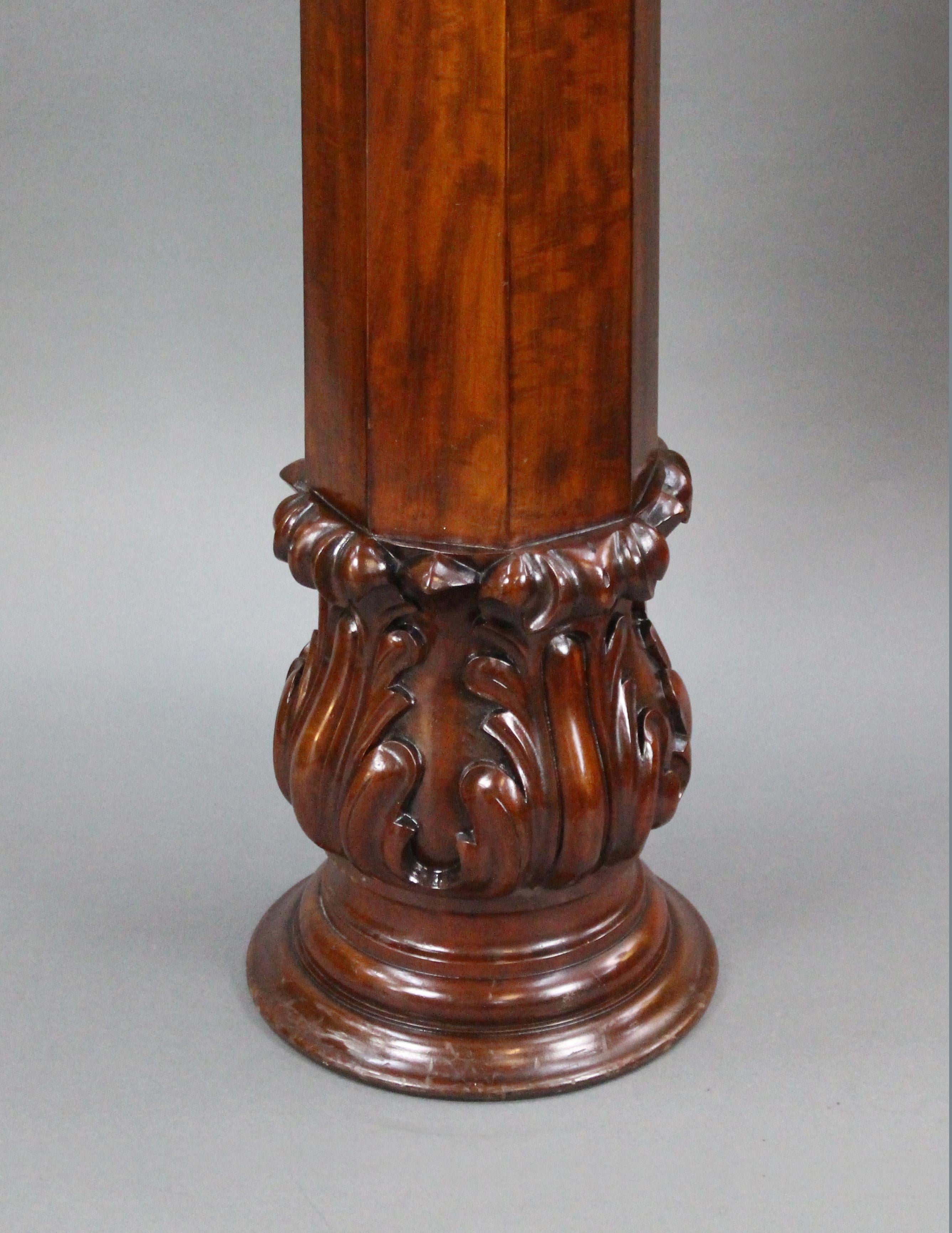 Heavy Victorian Carved Mahogany Pedestal 3