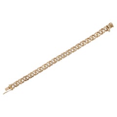 Heavy Retro 18k Rose Gold Link Charm Bracelet