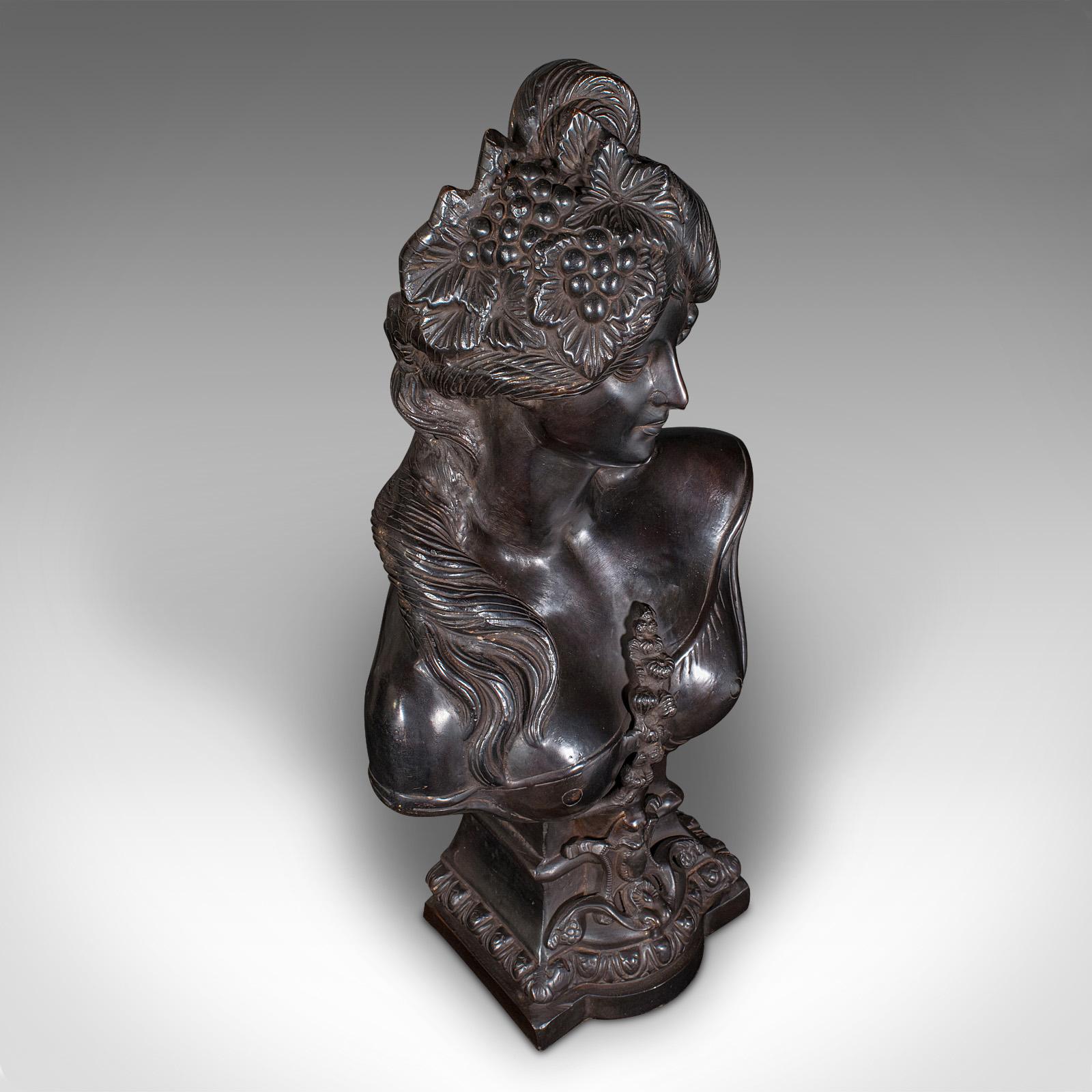 Busto femminile boemo d'epoca, continentale, bronzo, dopo l'Art Nouveau, 1930 in vendita 1