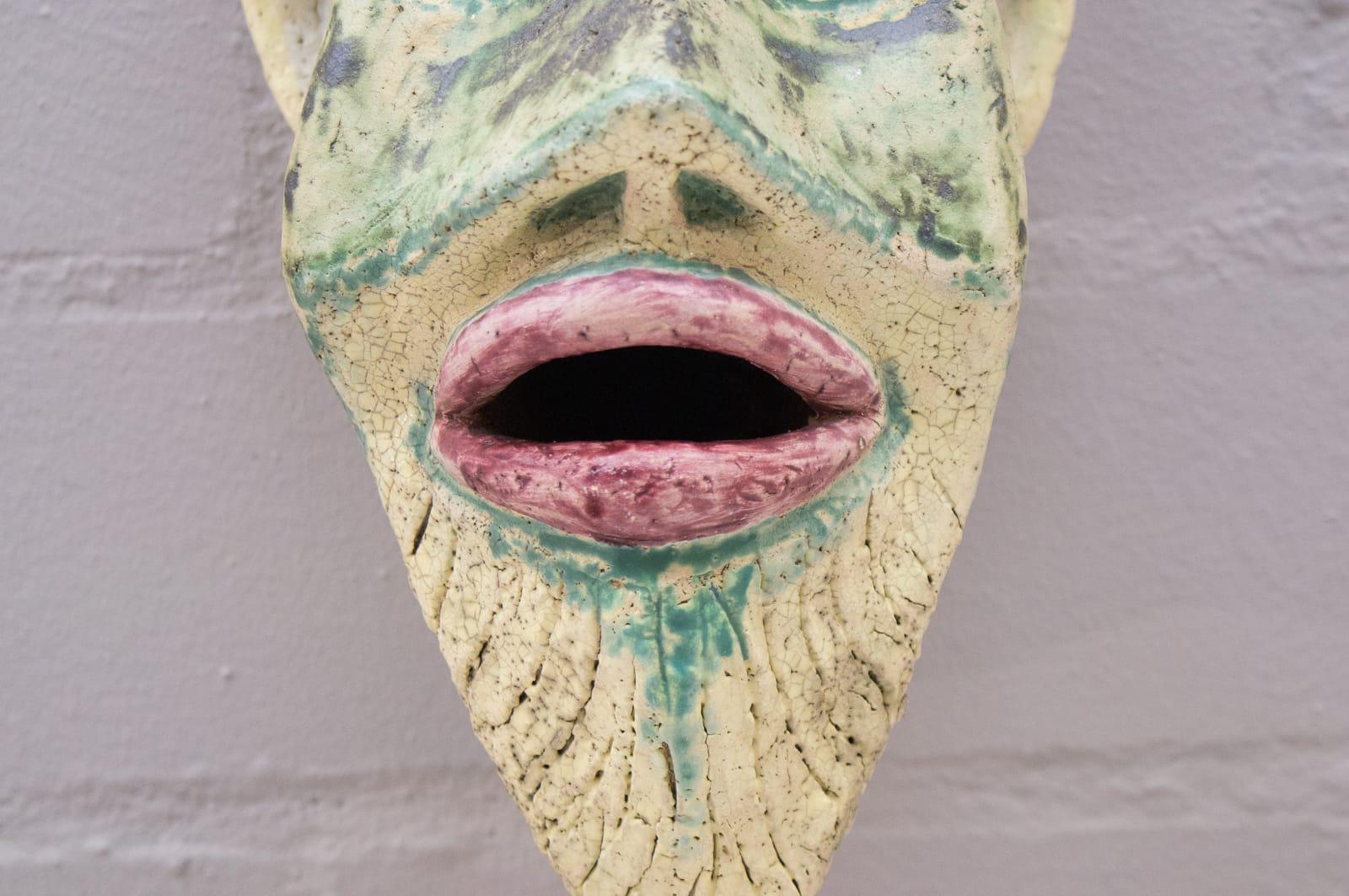 Heavy Vintage Devil Wall Mask in Ceramic, 1970s In Good Condition In Nürnberg, Bayern