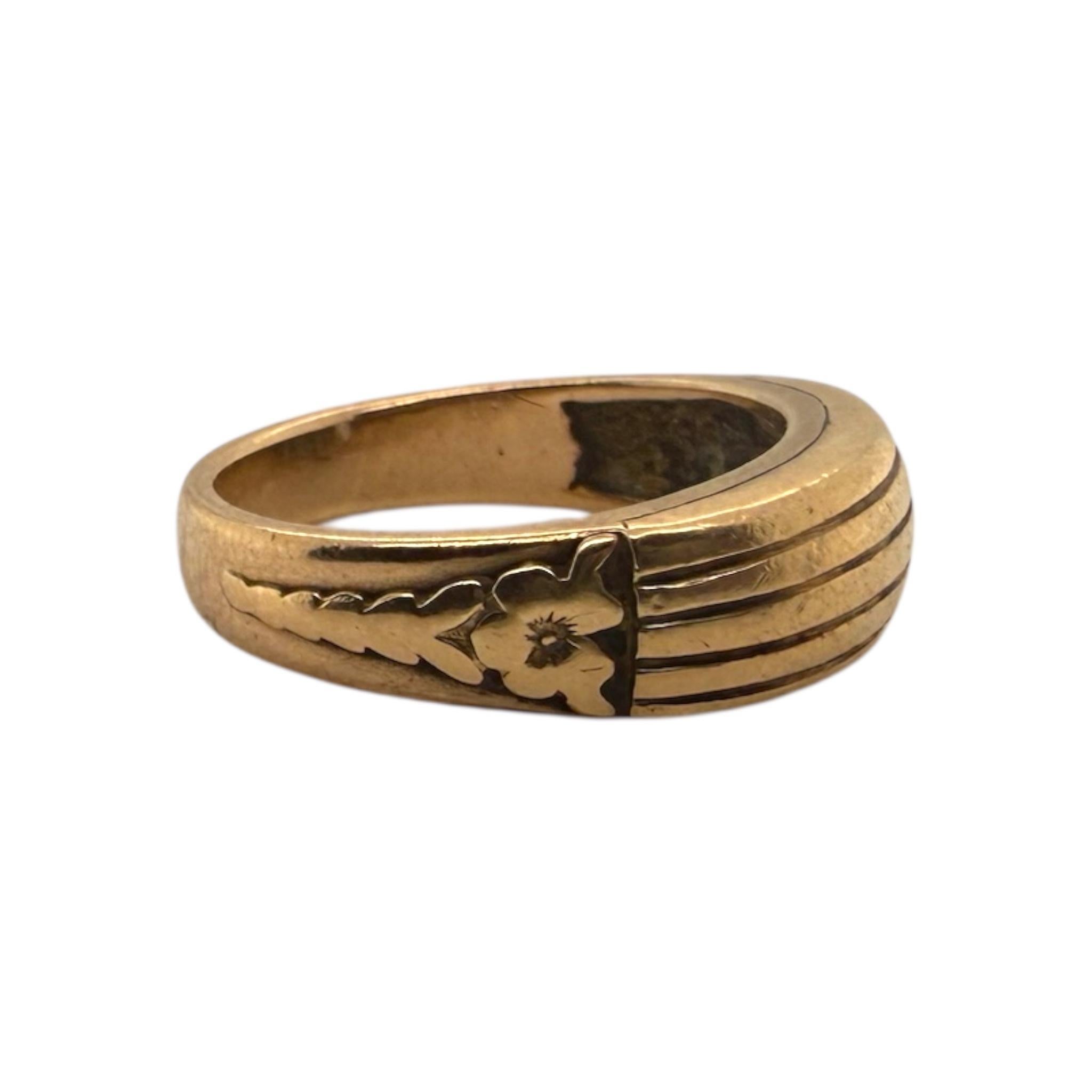 Lourde bague à anneau d'or vintage en vente 2