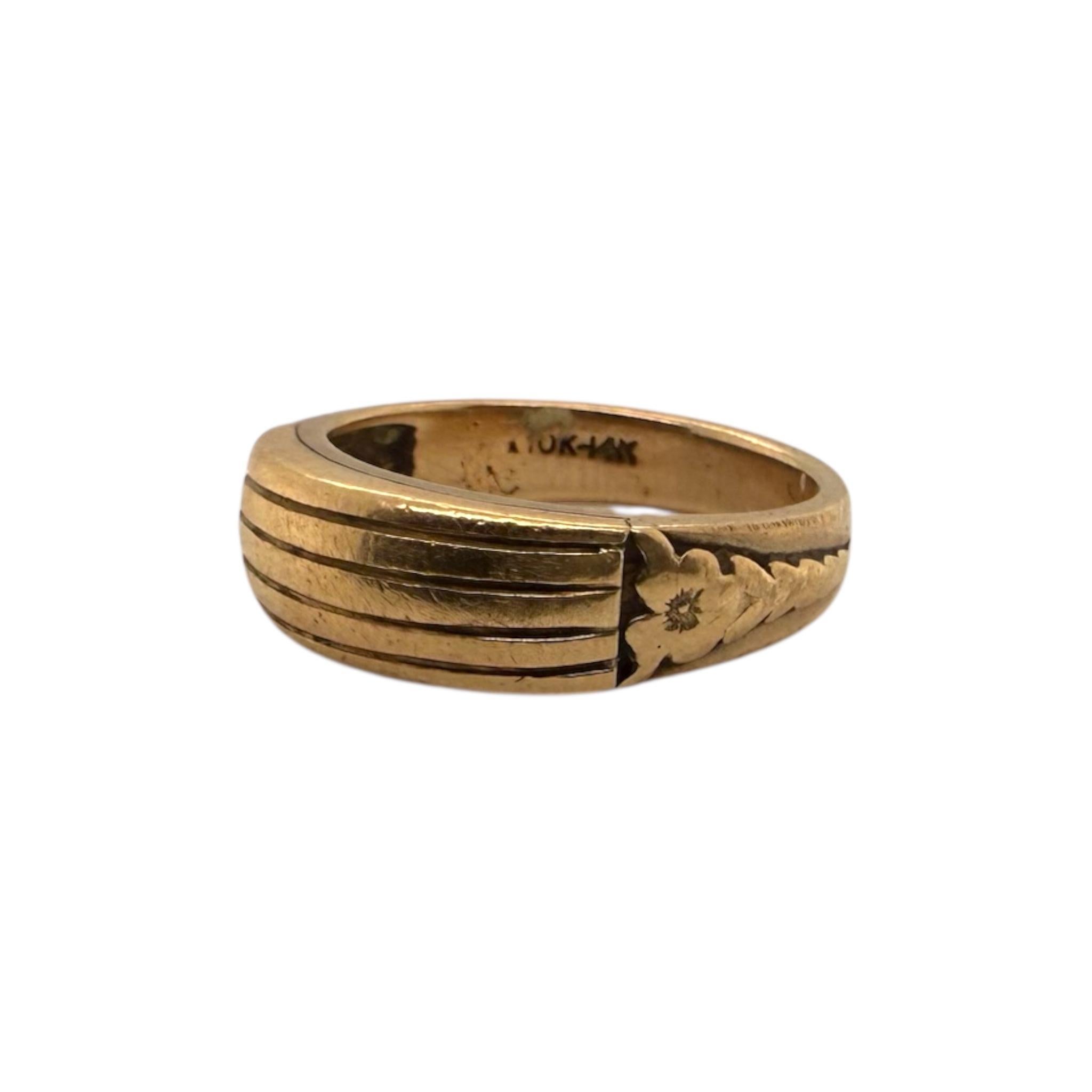 Lourde bague à anneau d'or vintage en vente 3