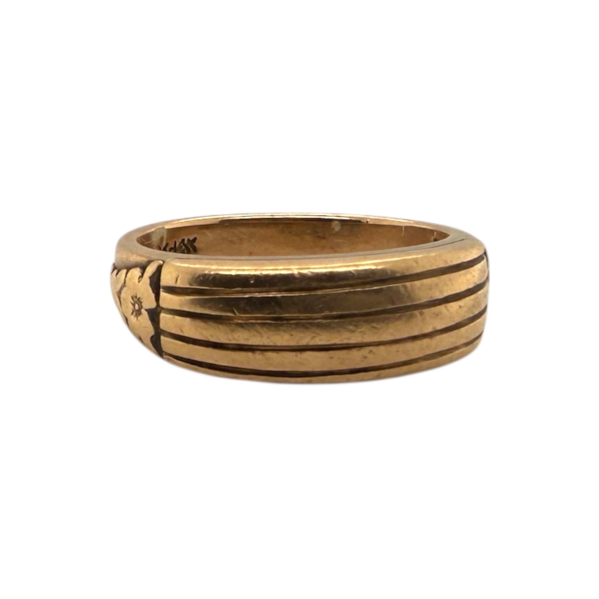 Lourde bague à anneau d'or vintage en vente 4