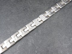 Heavy Vintage Mexican Sterling Link Bracelet 7.5 Inches
