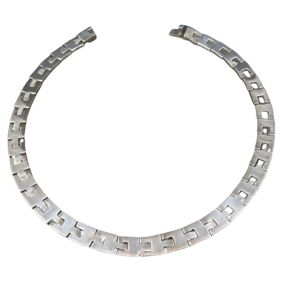 Heavy Vintage Mexikanische Sterling Gliederhalskette Choker