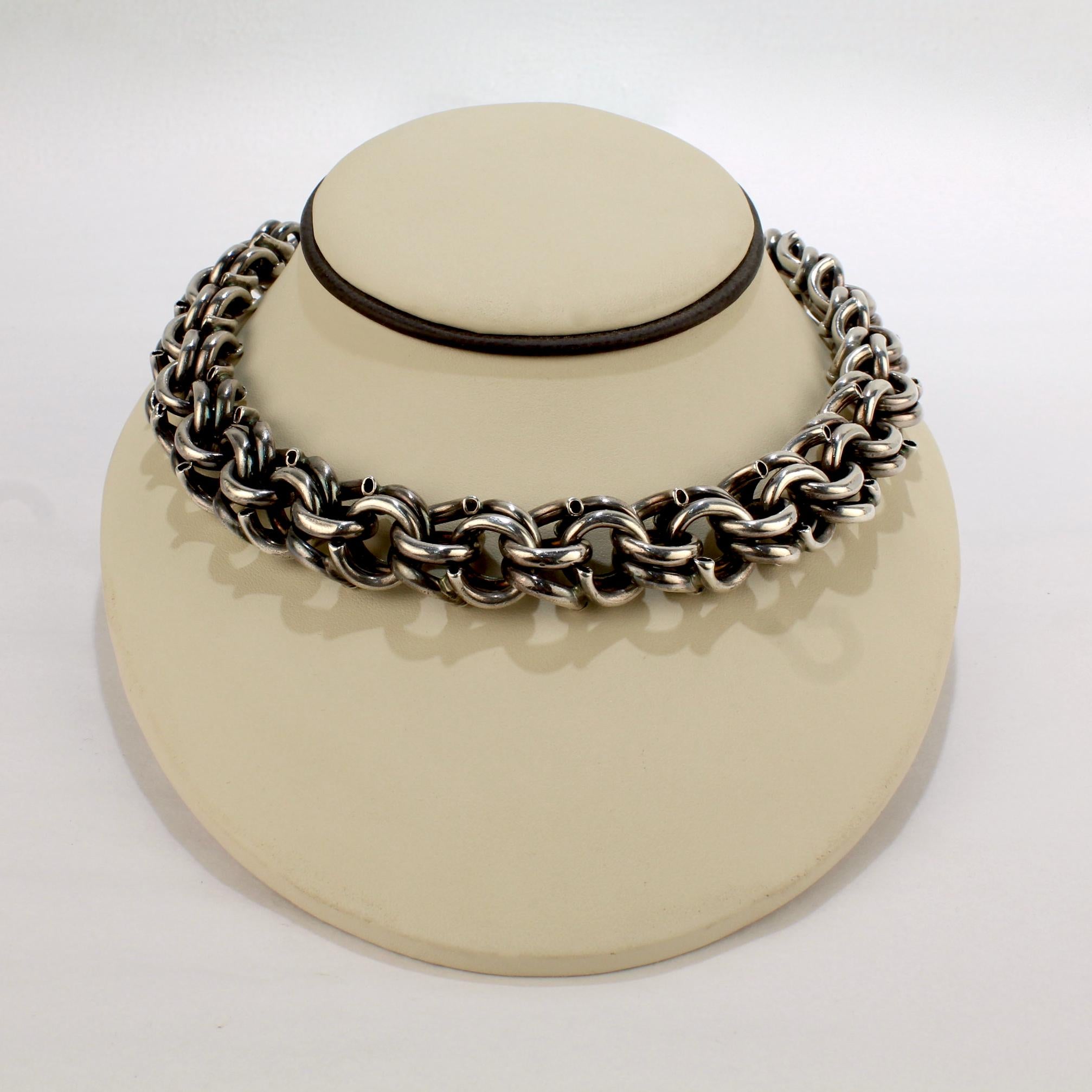 vintage sterling silver choker necklace