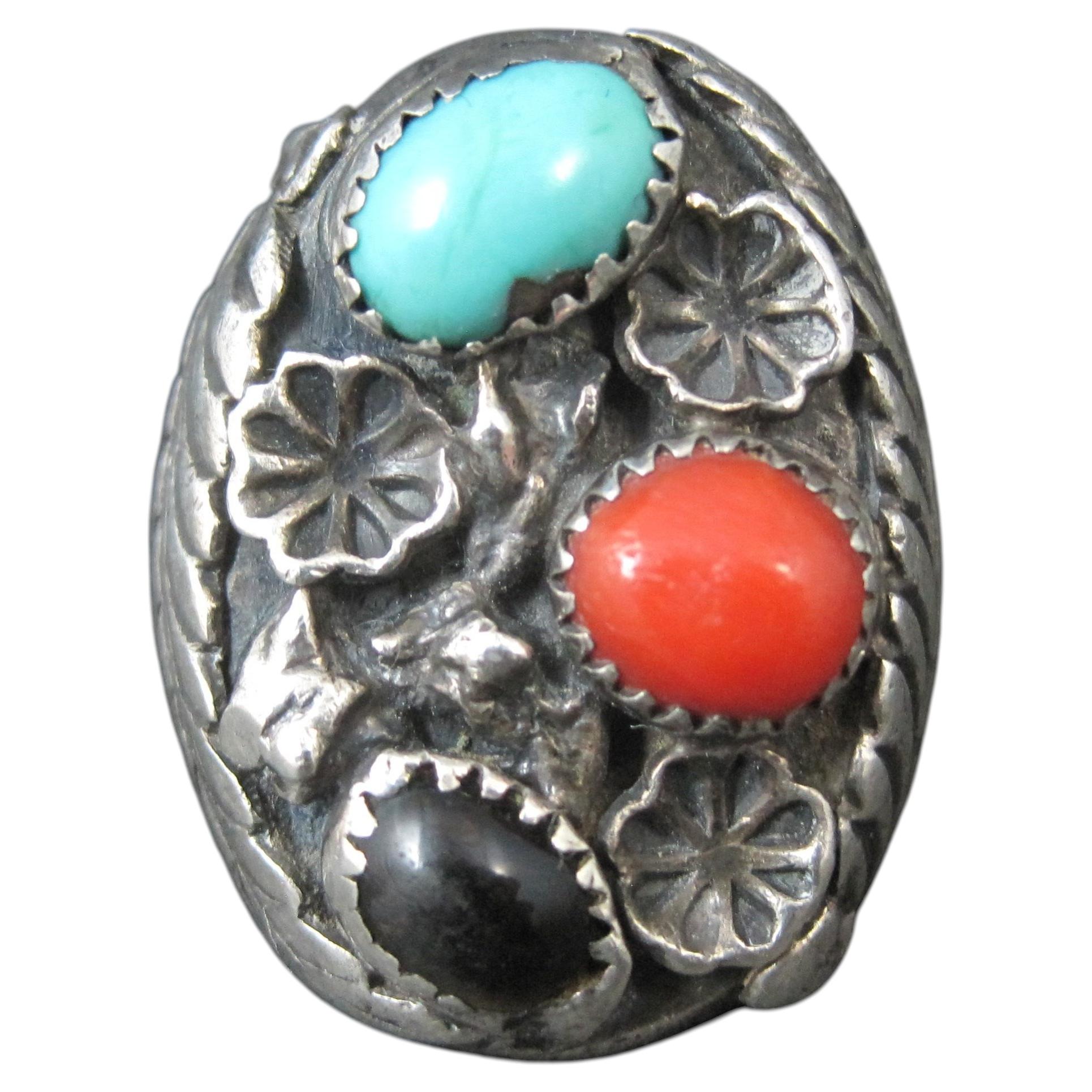Heavy Vintage Native American Ring Size 9 Navajo Frances Jones