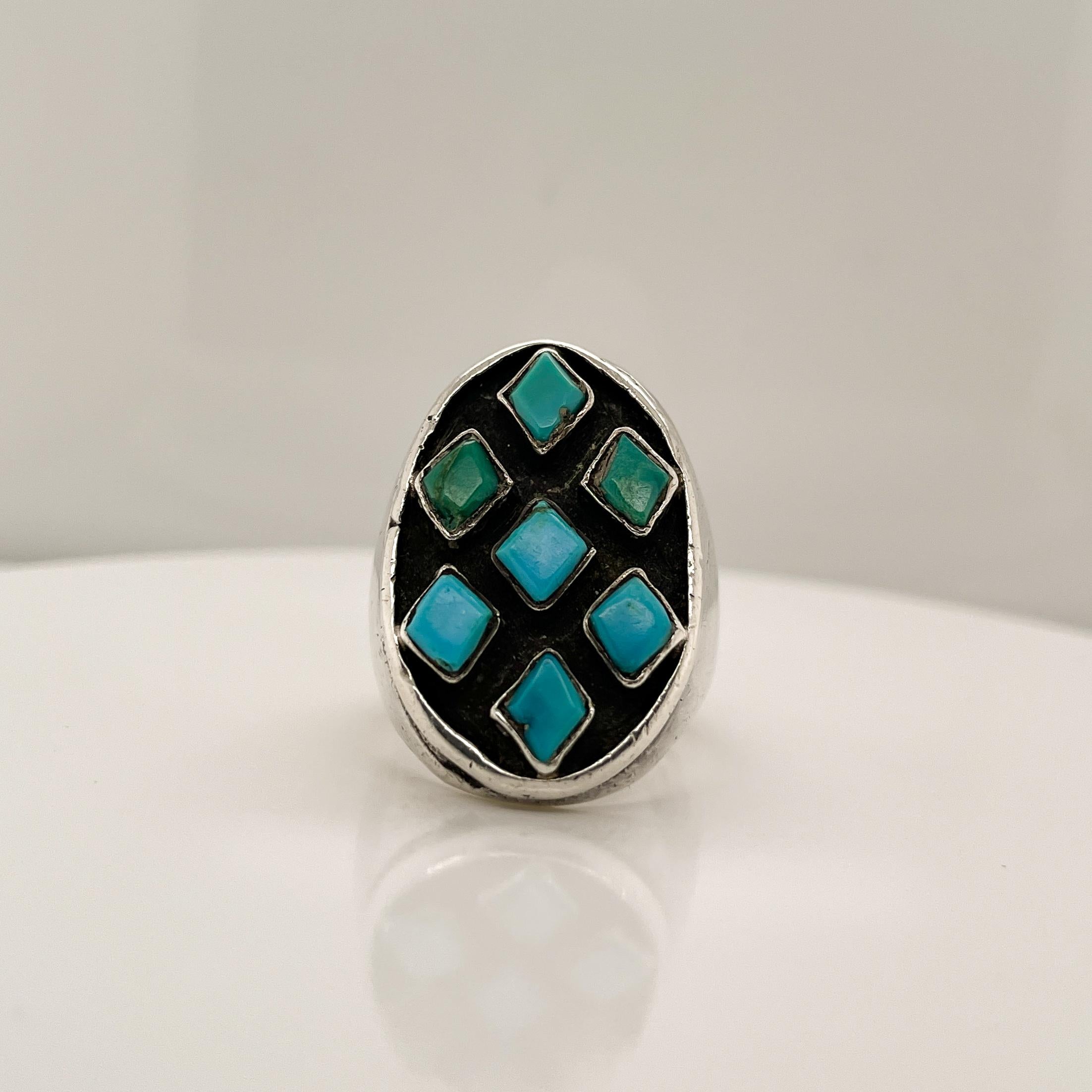 old pawn turquoise mens rings