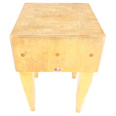 Mesa de carnicero cuadrada de arce macizo vintage 1973 ¡LIMPIA!
