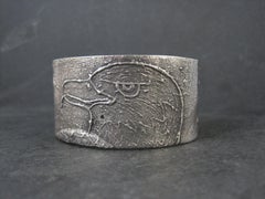 Heavy Vintage Southwestern Tufa Cast Eagle Cuff Bracelet 7 Inches