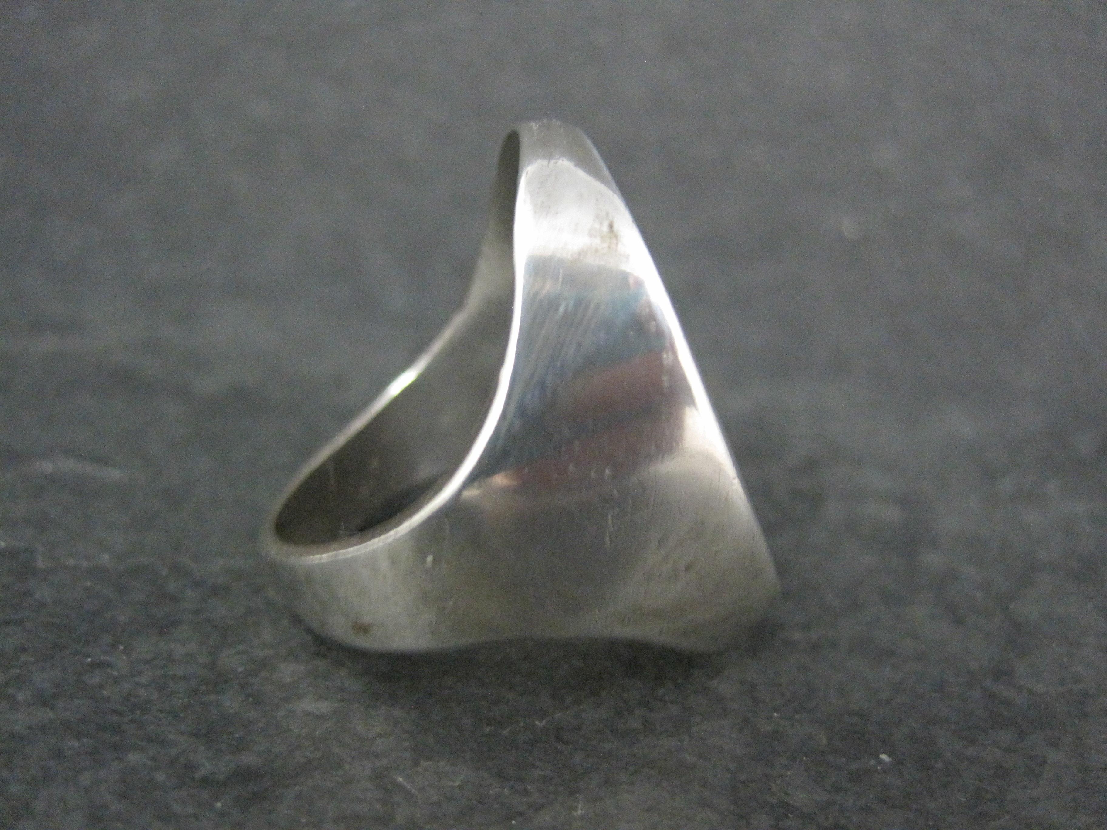 Anello pesante d'epoca con intarsio di trucioli di turchese del sud-ovest, misura 9,5 in vendita 6