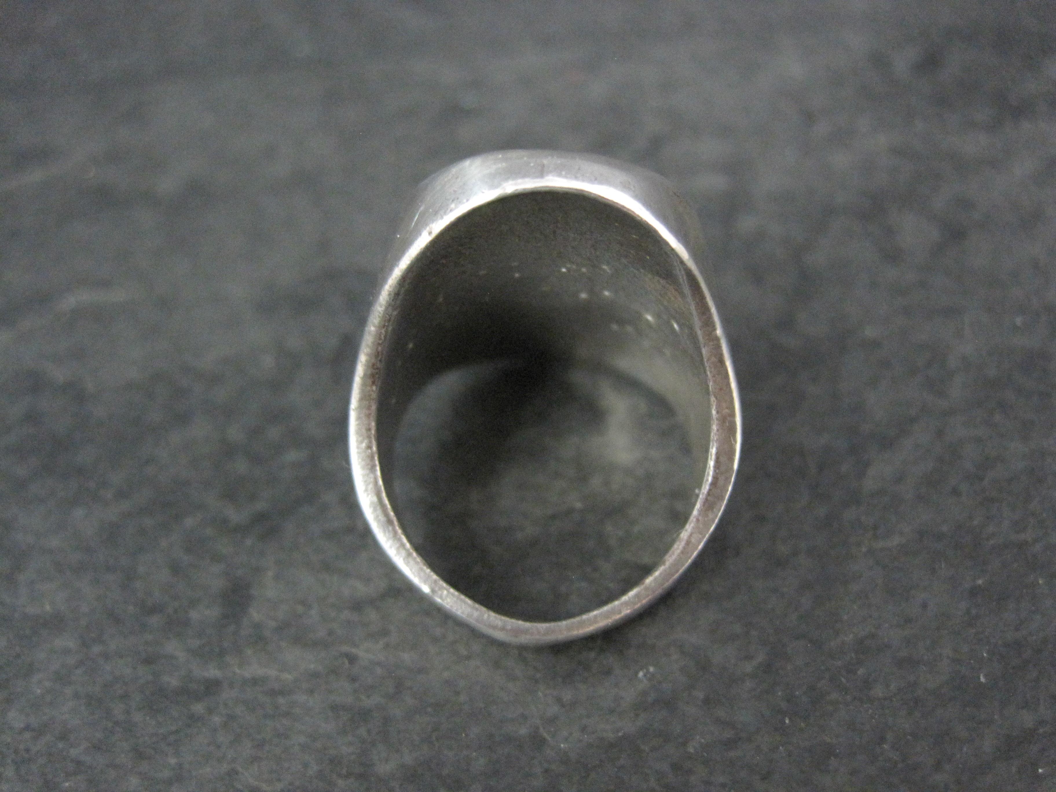 Anello pesante d'epoca con intarsio di trucioli di turchese del sud-ovest, misura 9,5 in vendita 7