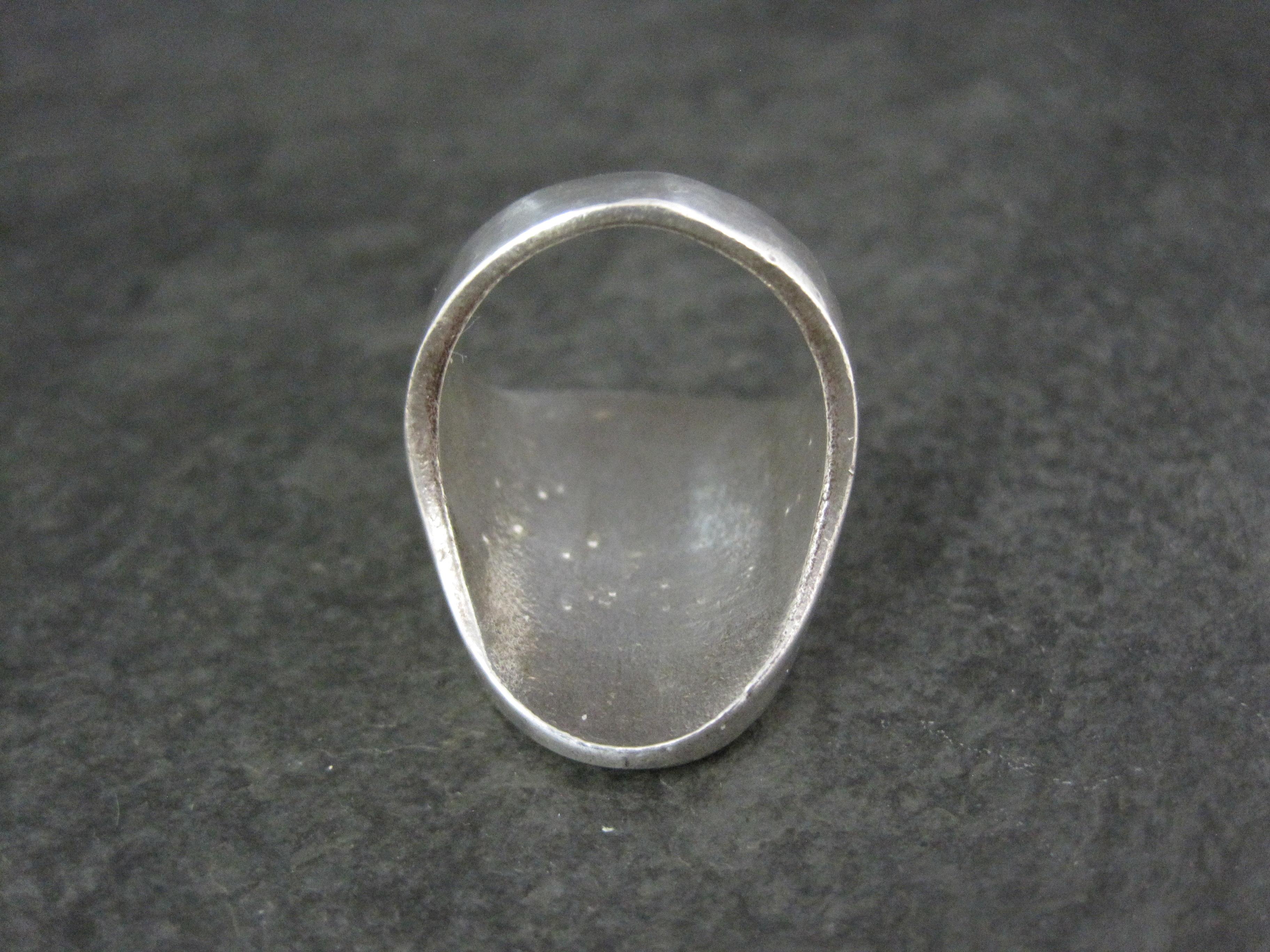 Anello pesante d'epoca con intarsio di trucioli di turchese del sud-ovest, misura 9,5 in vendita 8