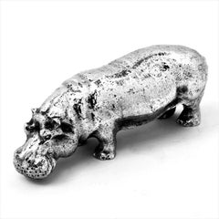 Heavy Vintage Sterling Silver Model Hippopotamus Figure, 1972