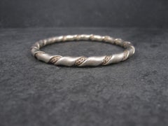 Heavy Vintage Twisted Sterling Bangle Bracelet 7.75 Inches Southwestern
