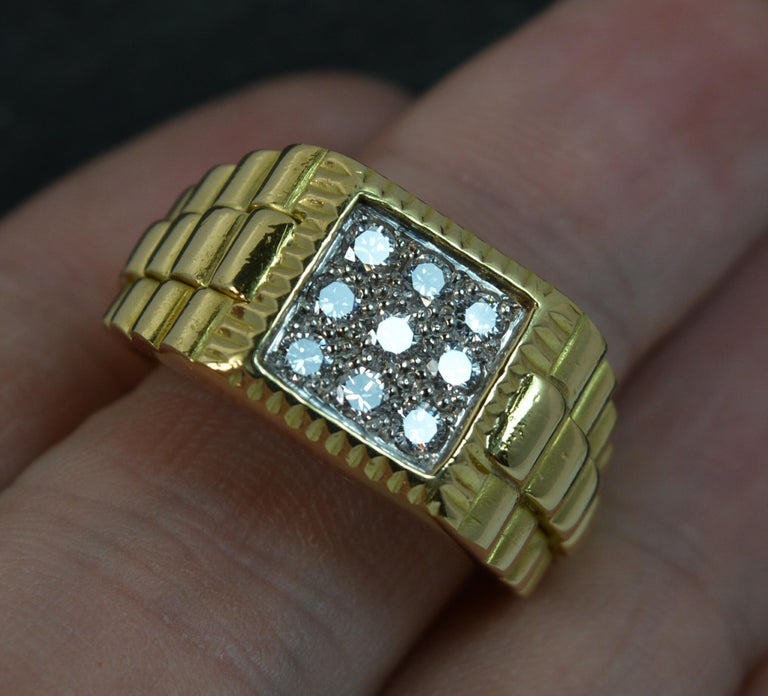 Heavy VS1 0.50 Carat Diamond 18 Carat Gold Rolex Design Men's Ring at 1stDibs mens ring