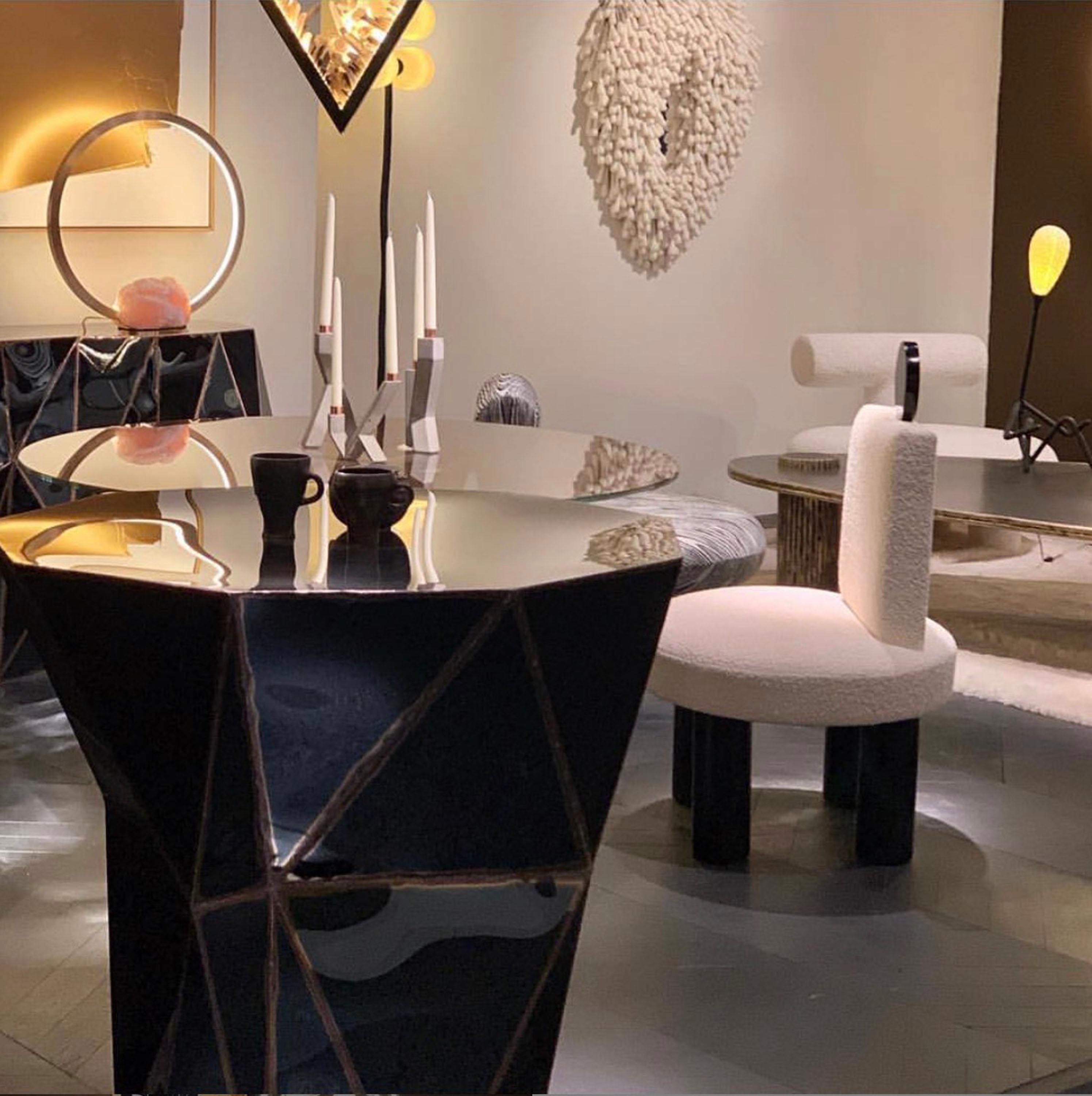 XXIe siècle et contemporain Guéridon Heavy Water en acier inoxydable soudé poli miroir par Julian Mayor en vente