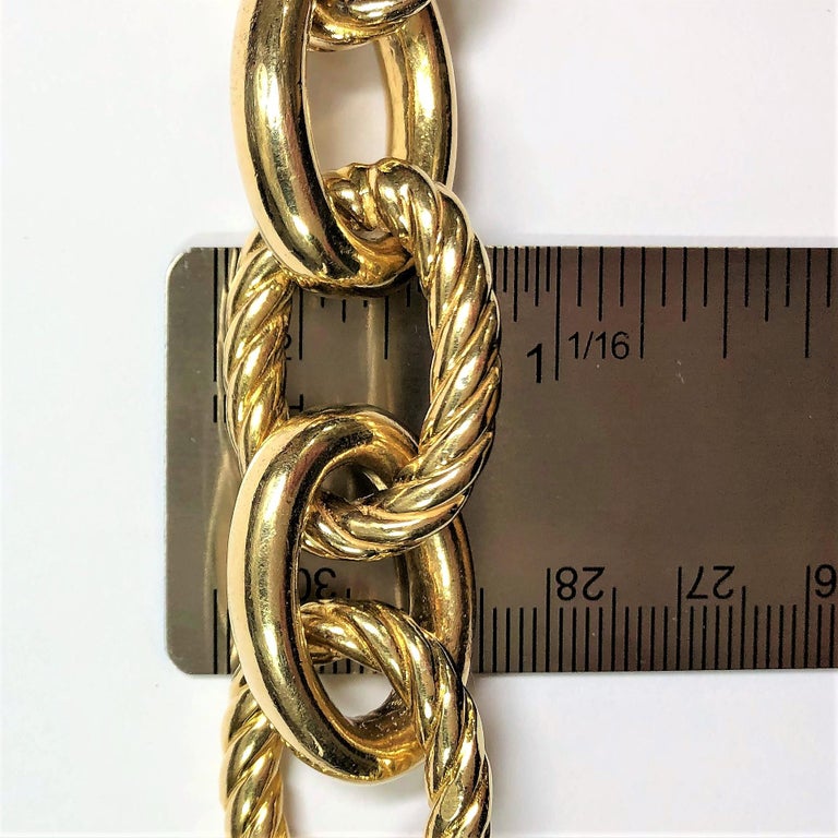 Heavy Weight Gold, Large Cable Link Bracelet For Sale at 1stDibs ...