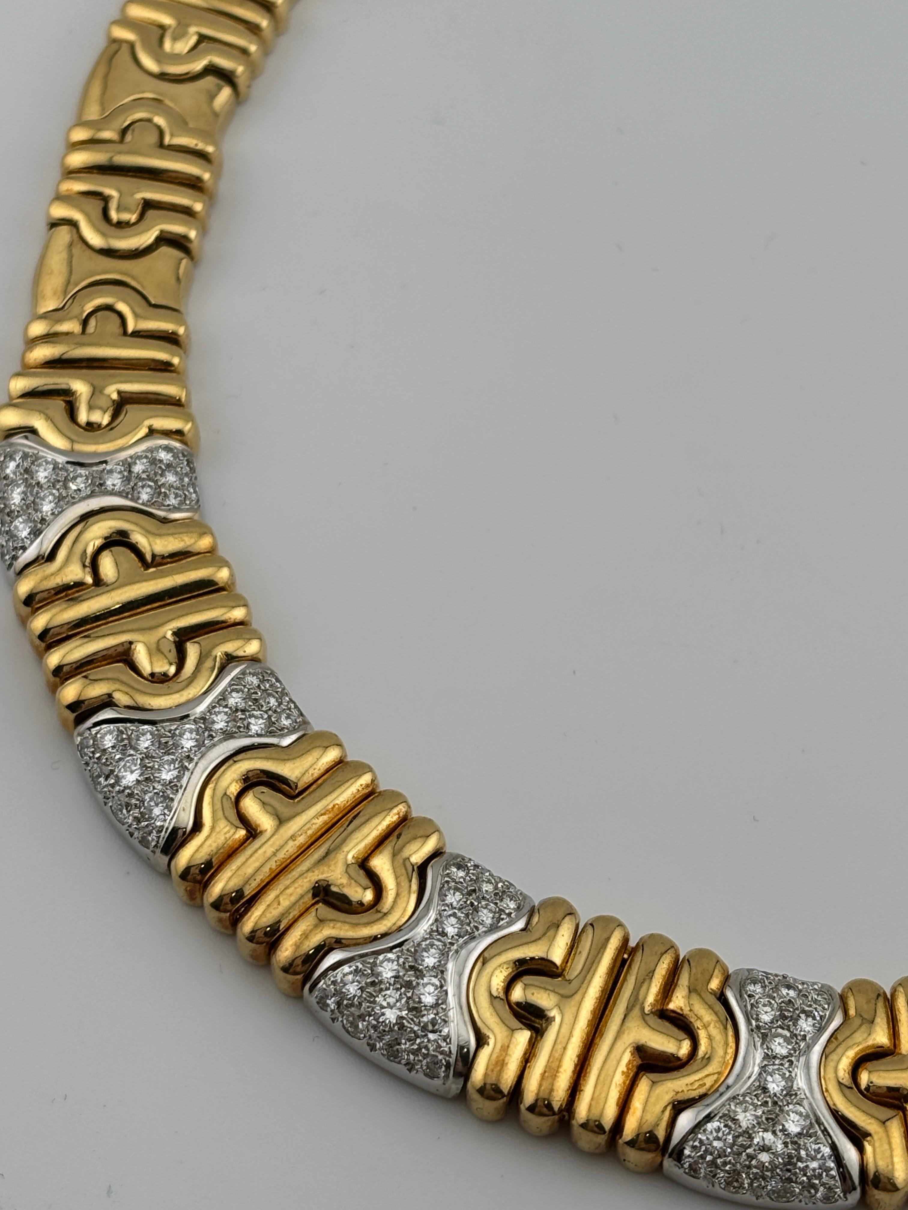 Collier large en or jaune 18 carats et diamants de style Parisi en vente 15