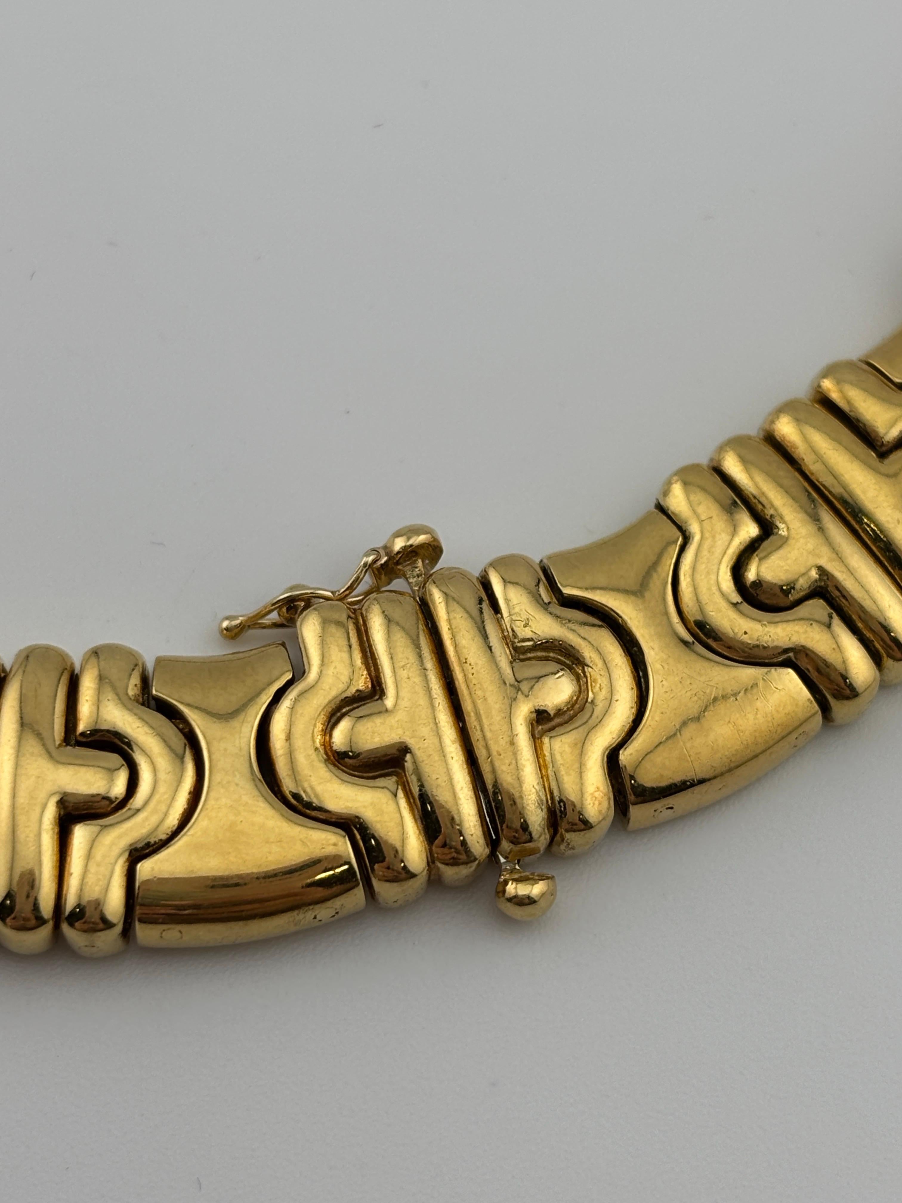 Collier large en or jaune 18 carats et diamants de style Parisi en vente 2