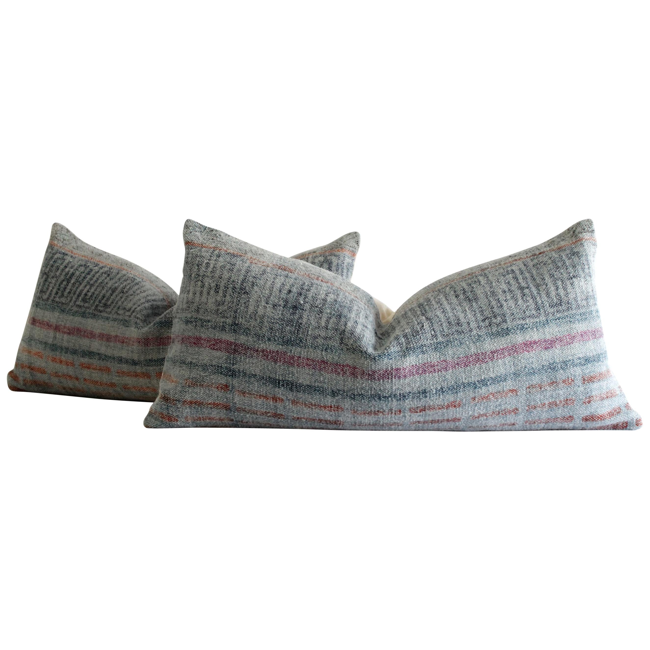 Heavy Woven Cotton Accent Lumbar Pillow