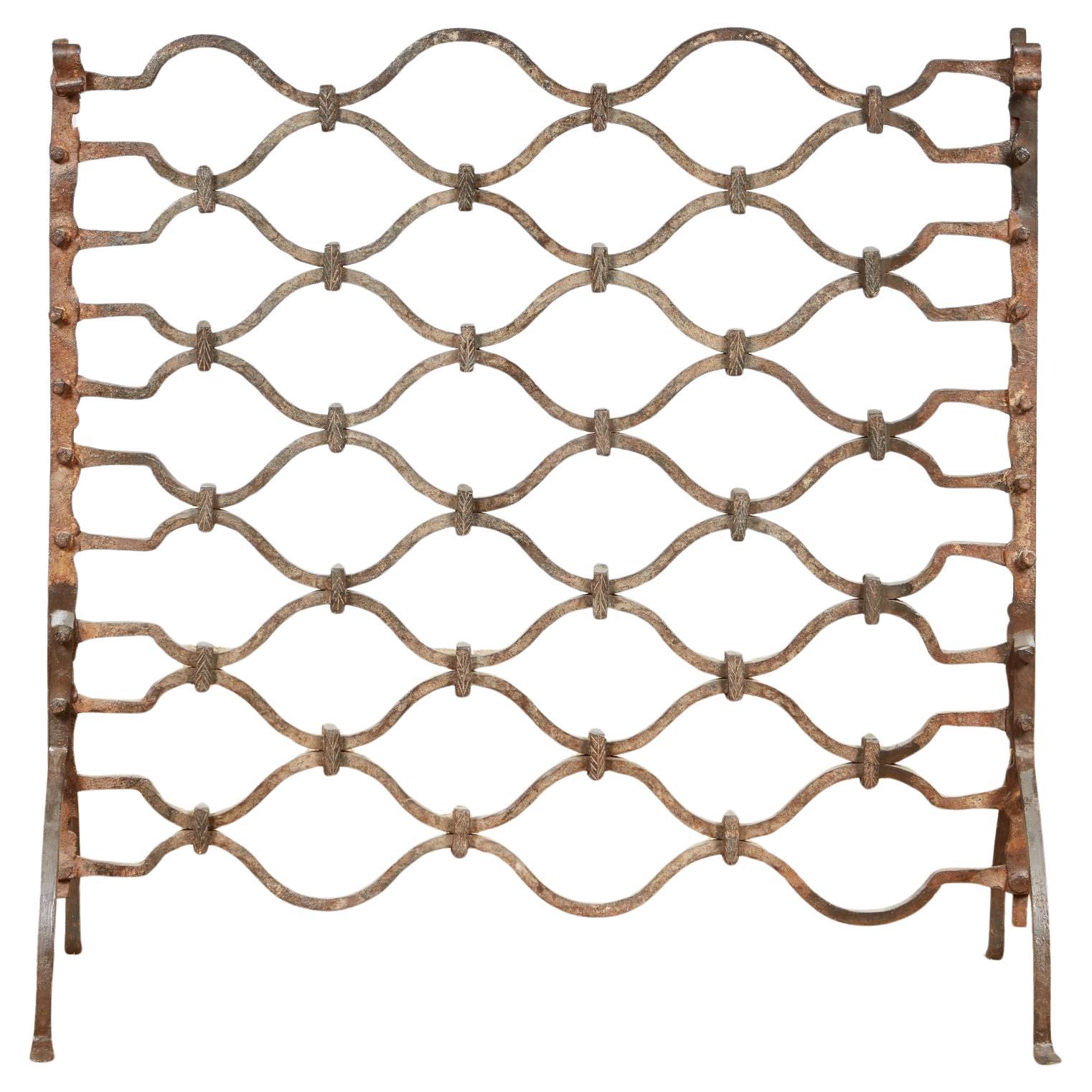 Heavy Wrought Iron Medieval Fireplace Guard