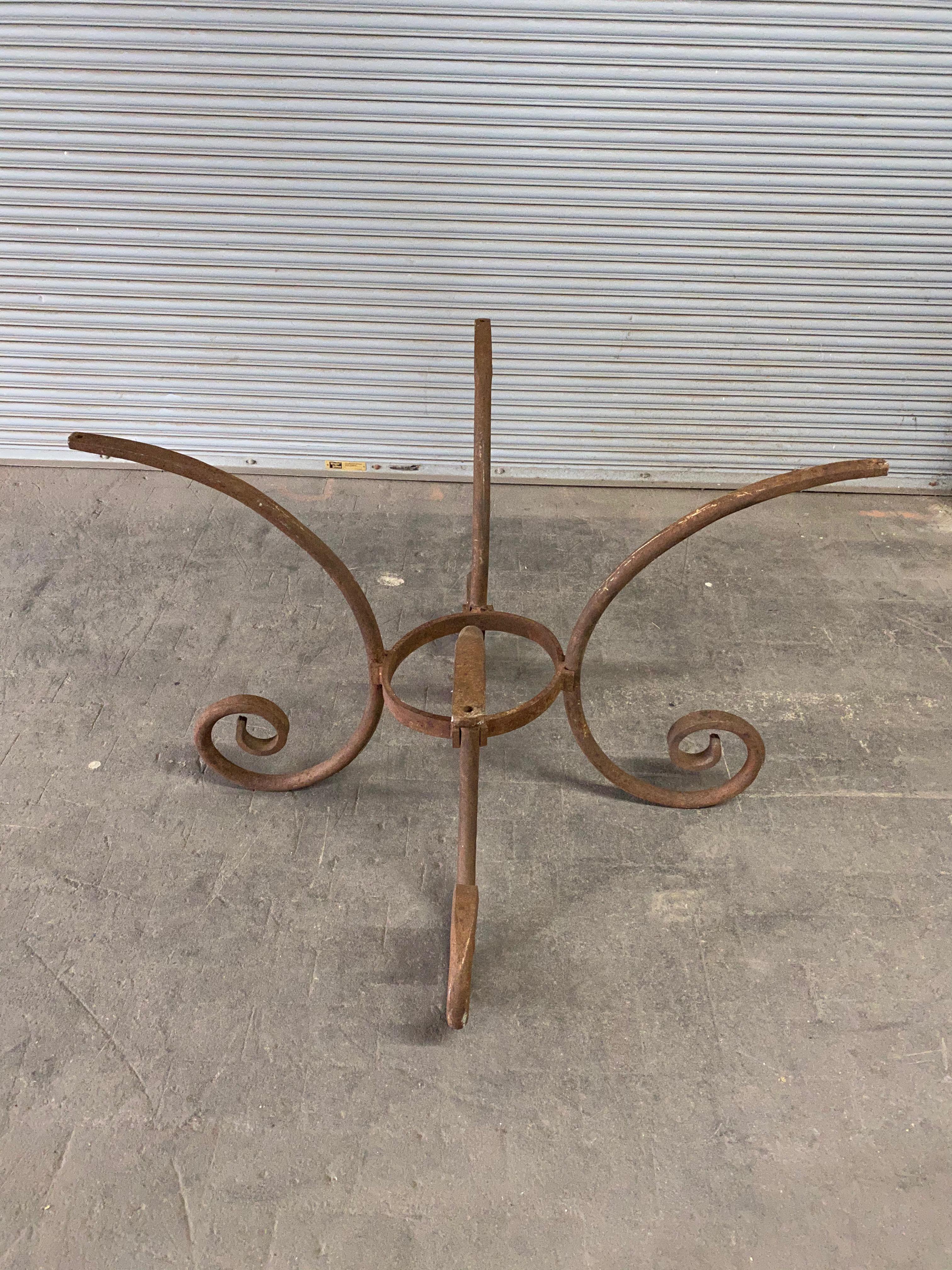 Late 20th Century Heavy Wrought Iron Oval Table Base