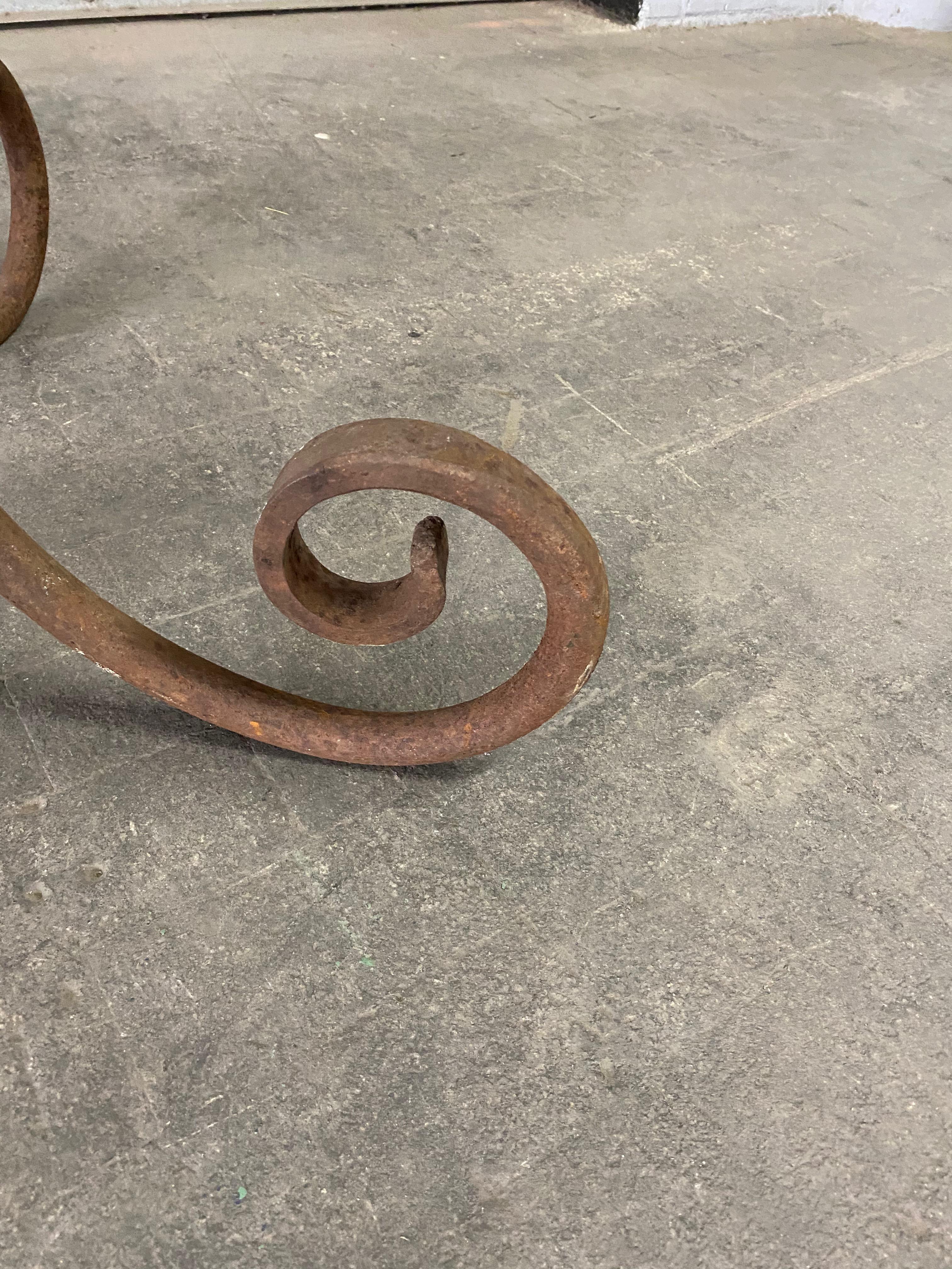 Heavy Wrought Iron Oval Table Base 2