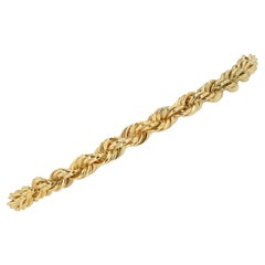 Heavy Yellow Gold Solid Rope Chain Unisex Bracelet