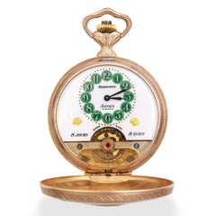 Hebdomas Arnex 8-Day 15 Jewel Hunting Dog Relief Case Pocket Watch