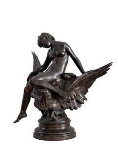Ebe e l'aquila di Giove - Statua in bronzo di Jules Roulleau