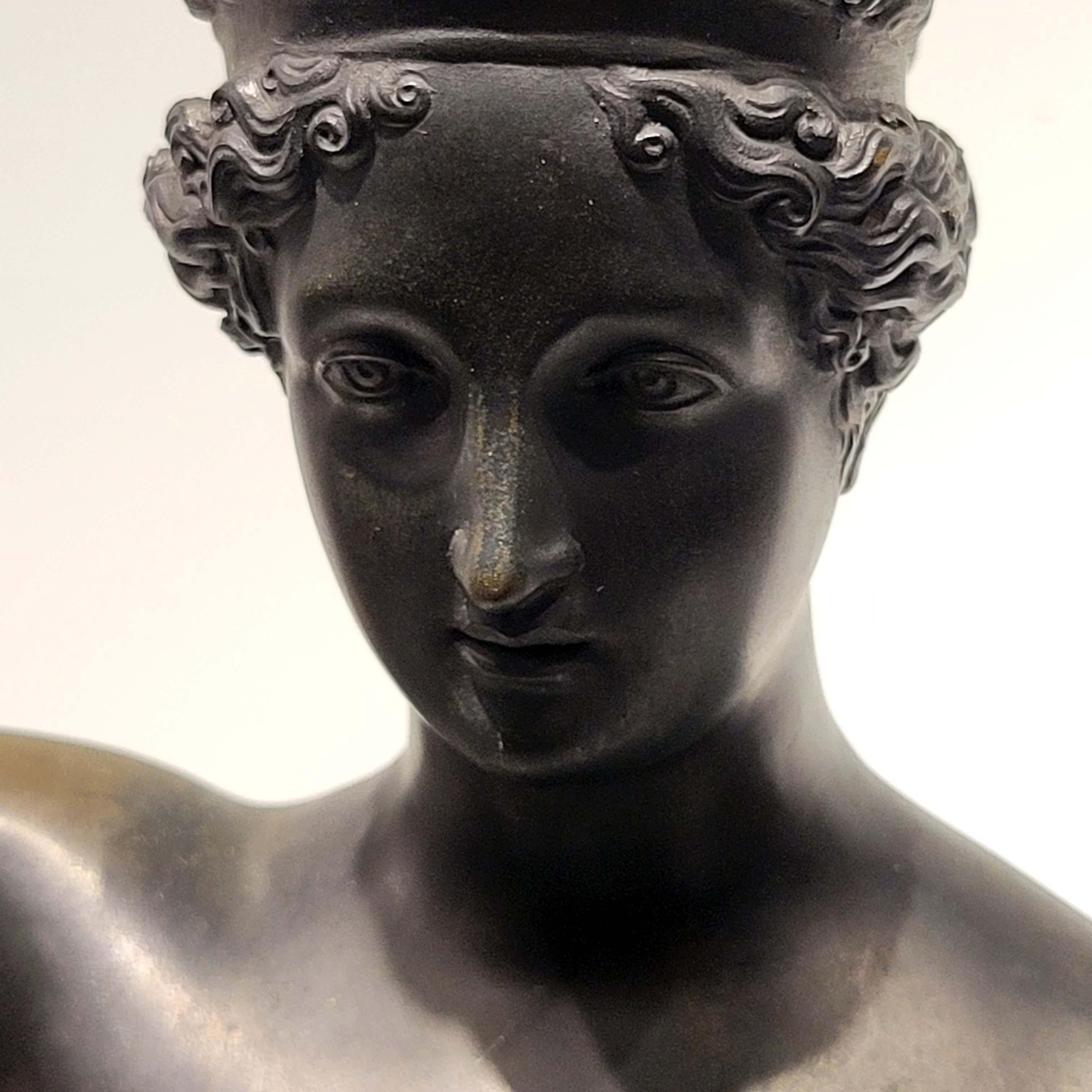 HEBE, Benedetto Boschetti (1820-1870) After a model by Antonio Canova (1757-1822) Italian, Rome, mid-19th century
Lost wax cast bronze with black patina.
HEBE was the goddess of youth and the cupbearer of the gods who served ambrosia at the