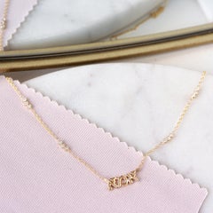 Hebrew Letters אמא Mom Necklace Diamonds On Chain Judaica Necklace