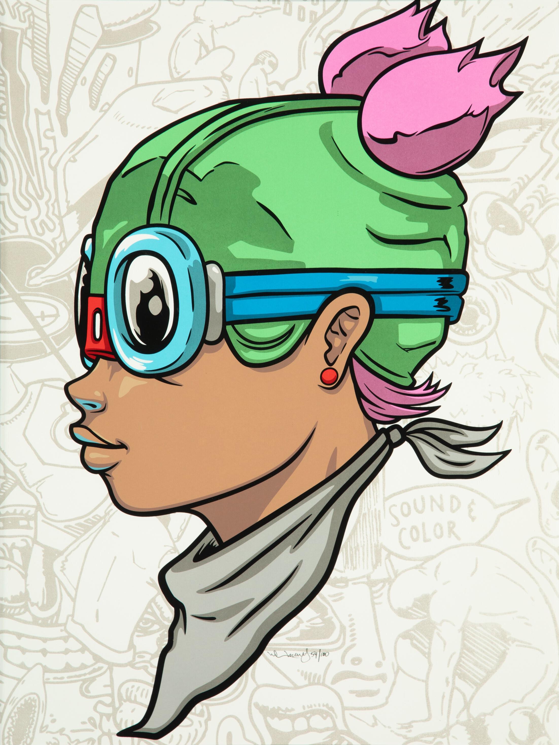 Más allá de Kirby (Lil Momma), serigrafía firmada a mano - Print de Hebru Brantley