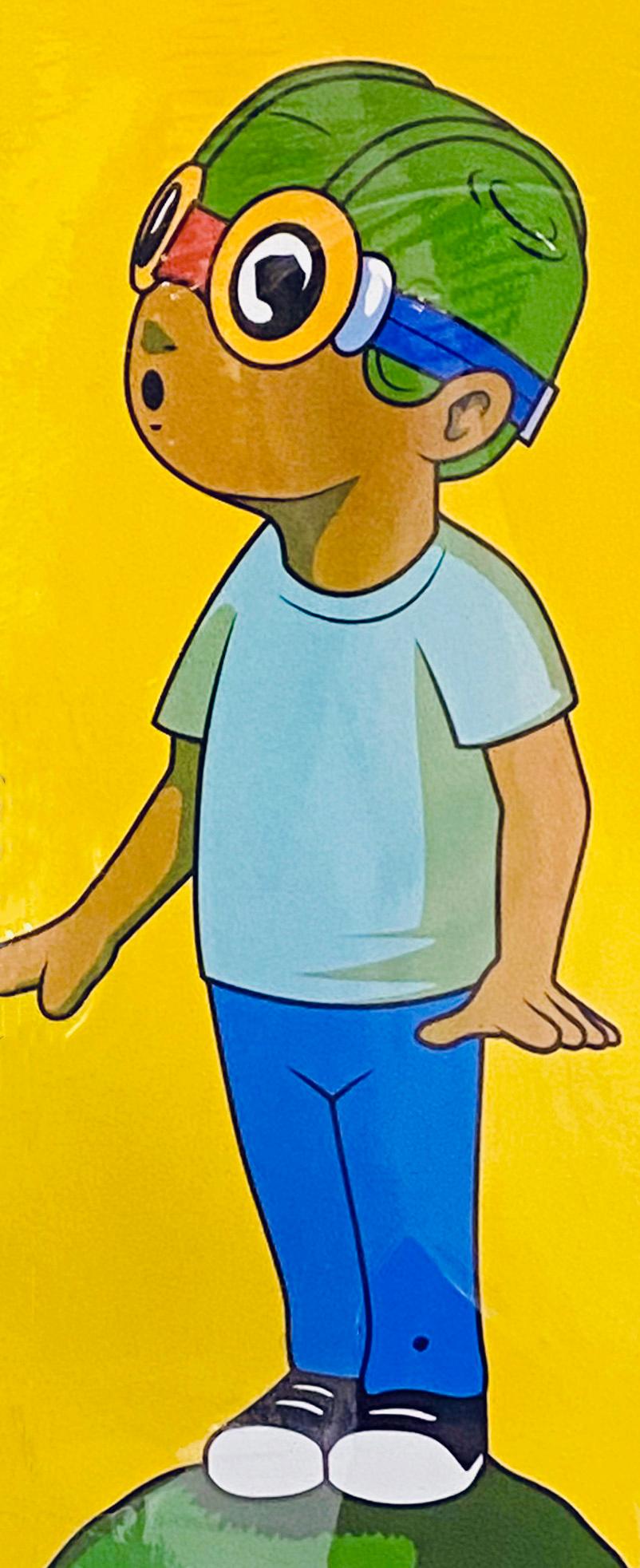 Mazzo da skateboard Hebru Brantley Flyboy (Hebru Brantley yellow flyboy) in vendita 1