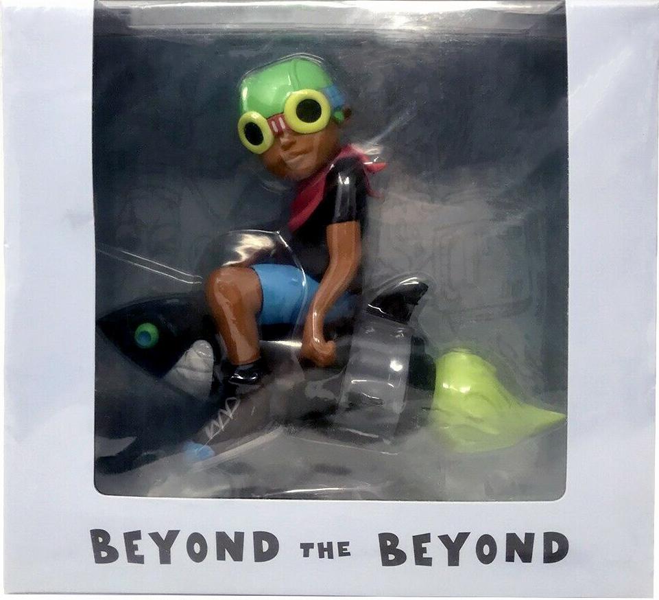 Hebru Brantley Beyond the Beyond, 2017. New in its original packaging.

Medium: Painted cast vinyl. 
Dimensions: 9 x 8 x 4 inches (22.9 x 20.3 x 10.2 cm). 
New and sealed in its original packaging.
From a sold out un-numbered edition; published by