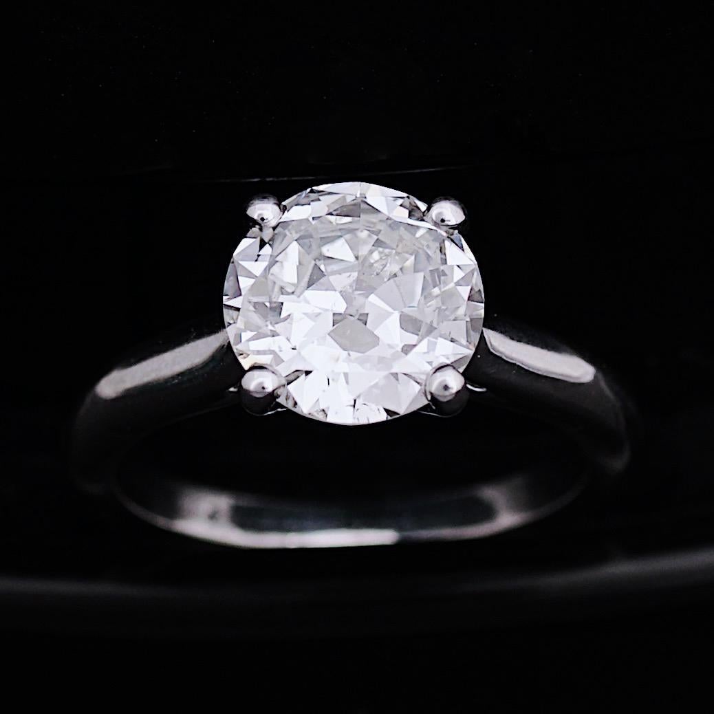 Contemporary Hecate 1.92cts 'Cert' Old Mined Round Diamond Set in 18k Solitaire Ring For Sale