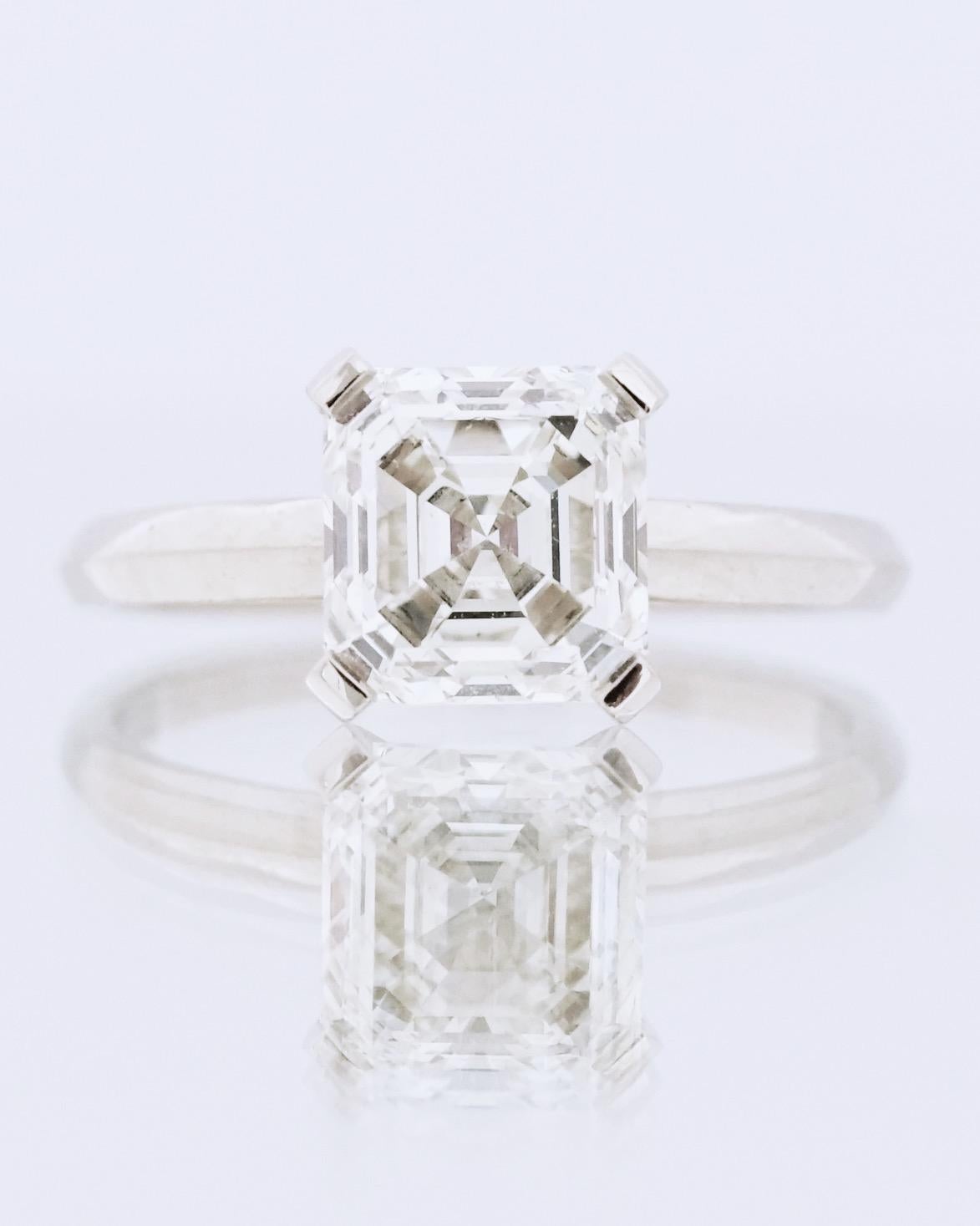 asscher-cut diamond in a vintage setting