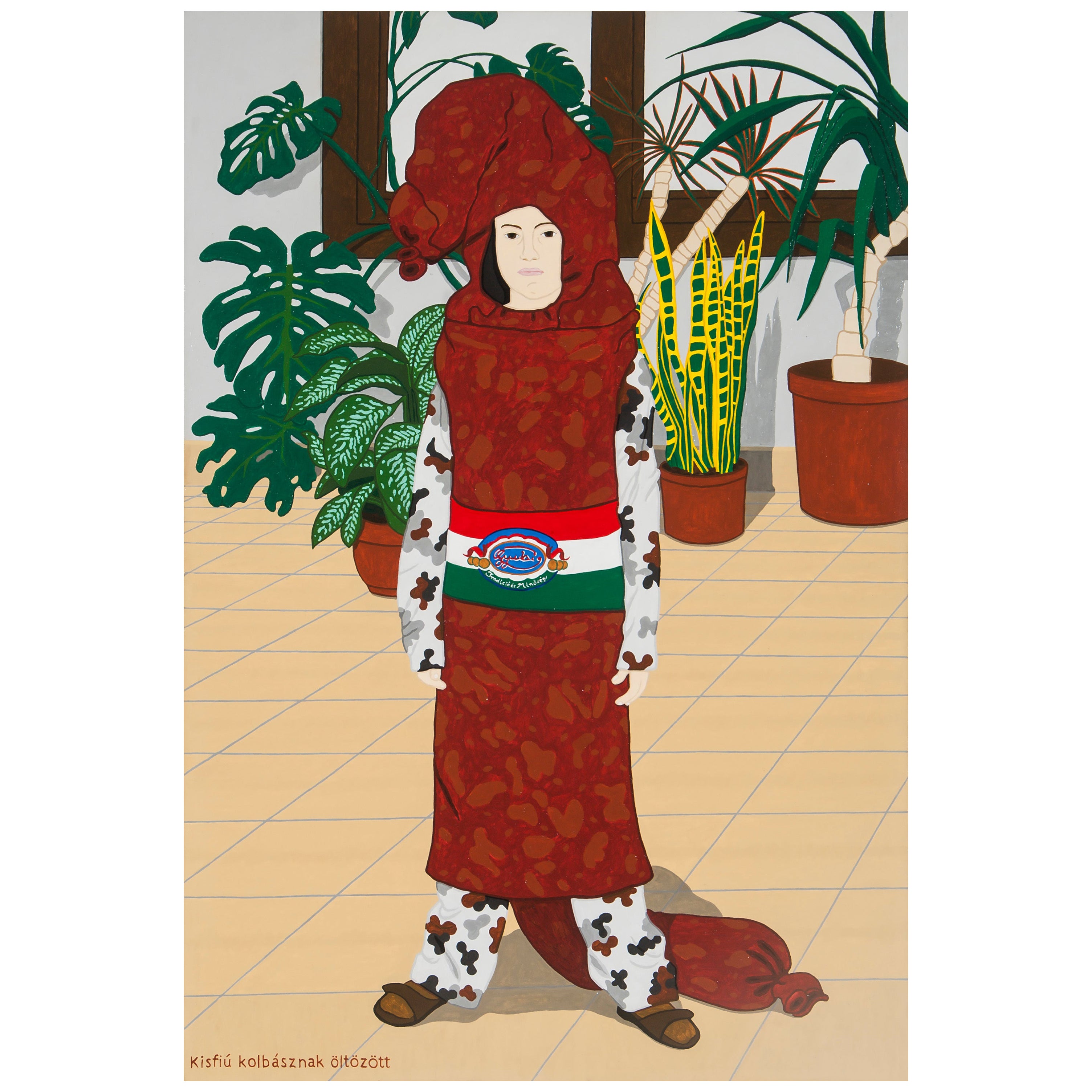 Hecker, Péter (1963) : Un petit garçon déguisé en saucisse (2014). en vente