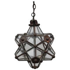 Hector Aguilar Copper and Brass Architectural Star Light Fixture