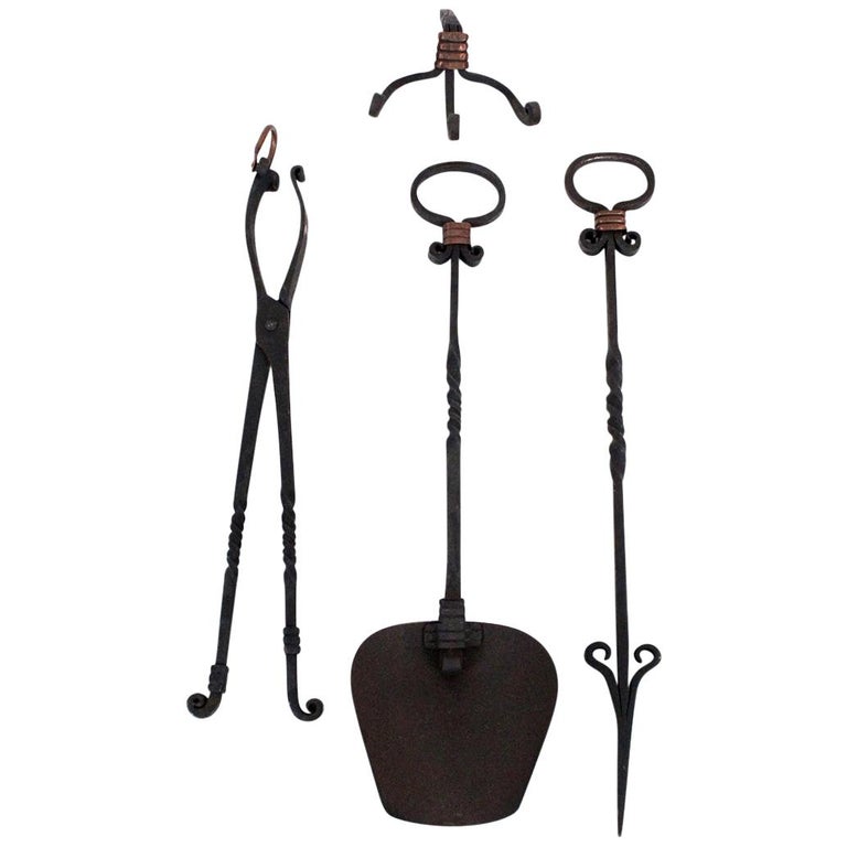 Hector Aguilar Fireplace Tool Set For Sale