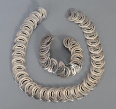 Hector Aguilar Silber-Halskette und Armband Crescents