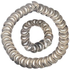 Hector Aguilar Collier et bracelet Crescents en argent